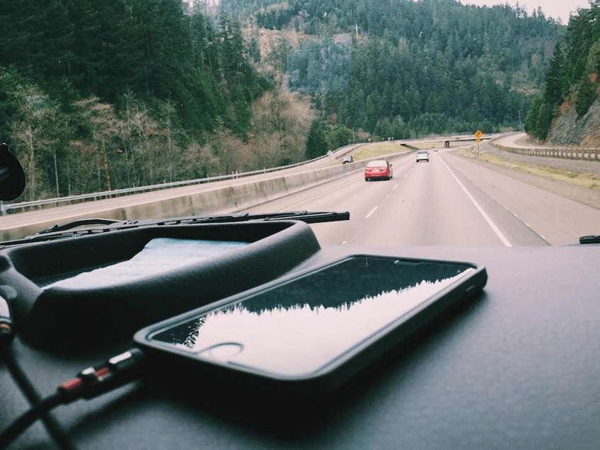 an image of a car driving