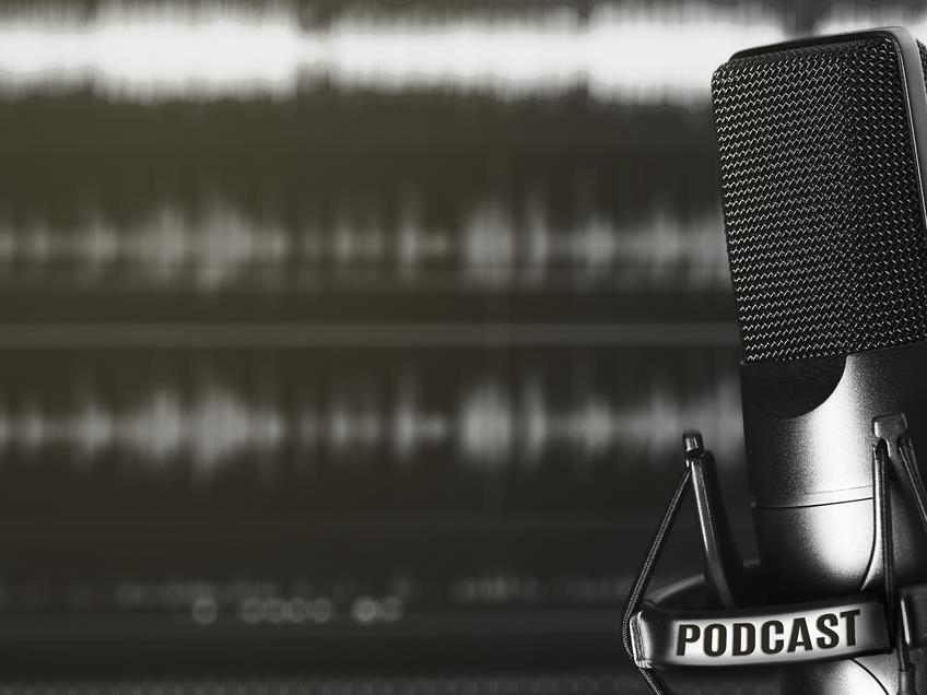 an image of a podcast microphone